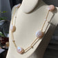 Natural freshwater pearls,baroque metal white blue gum shape  multiple use Necklace,handmade necklace