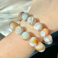 Natural cherry blossom Sakura agate smooth round flower agate grade AAA bead bracelet