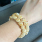 Hand Sculp Barbecue/BBQ  pink purple Cat Paw Natural white Bodhi root polished Bead Bracelet 12mm+
