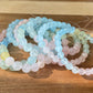 AAAAA Natural rainbow candy Morganite round shape gemstone compasion bracelet 8mm 9mm 10mm