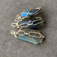 High grade Blue Fire Labradorite raw rock 14K white gold Wire Pendant, handmade pendat, gift for her, gift for him