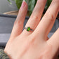 Natural Deep Green Diopside Oval Shape Prong setting Gemstone Ring,Adjustable Ring，gift for her