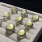 Natural Golden Lepidolite setting on Sterling silver vintage ring
