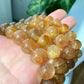 Top Grade Latte gold Coffee Rutilated Quartz,  wealth, health,block bad energies round bead bracelet 10mm,12mm,13mm
