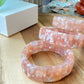 TOP Grade Nature Sakura Agate cherry blossom flower Rectangle bangle bracelet