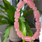 AAAA Grade Rainbow Fire Natural Strawberry quartz  Barrel Round Bead bracelet Joy,healing crystal
