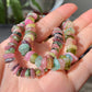 Natural watermelon Multi-color Raw puffy Tourmaline rock Gemstone  Bead Bracelet ,gift for her