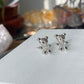Natural Top Grade India Moonstone Blue Fire Sterling silver Bear earring stud
