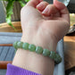 AAA  Natural BIYU Hetian Jade square bead Nephrite bead Bracelet Best Gift for her,gift for Mom