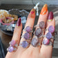 Natural Purple Lepidolite Vintage style Oval shape Adjustable Ring