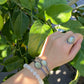 Natural Golden Lepidolite setting on Sterling silver vintage ring