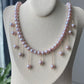 Natural freshwater pearls lavender pink dangle drop choker necklace,handmade necklace,wedding gift,Bridesmaid Gifts