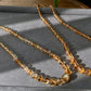 Succes and wealth Natural pyramid CitrineDark Yellow Gold Necklace grow with blue needle Mixed size Beaded