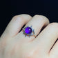 Gibeon Meterite ring, Sterling silver blue gray Anniversary Tungsten ring, gift for her,gift for him