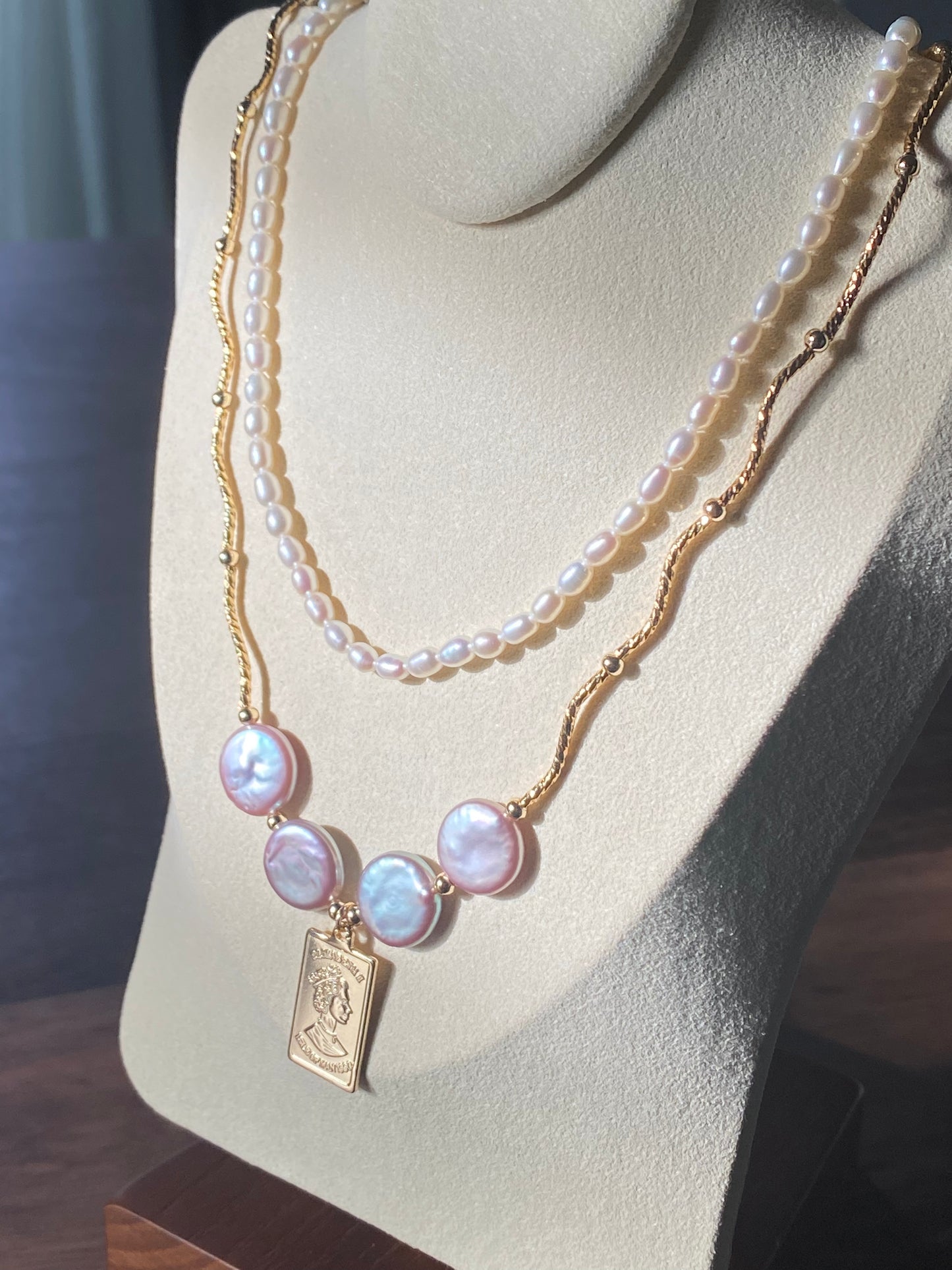 Natural Freshwater super shinning Purple Pink Baroque Pearls Mid-century  Queen Pendants Necklace,gift for her,gift for Princess