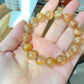 Top Grade Latte gold Coffee Rutilated Quartz,  wealth, health,block bad energies round bead bracelet 10mm,12mm,13mm