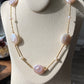Natural freshwater pearls,baroque metal white blue gum shape  multiple use Necklace,handmade necklace