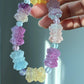 Natural Unicorn FLuorite Hand Craved  twin lotus flowers on one stalk,devoted married couple Beaded Bracelet, gift for her,Valentine's Day Gift