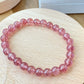 AAAA Grade Natural Rainbow Flash Strawberry Quartz with full seed Gemstone Healing Bracelet 7mm,8mm,10mm,11mm,18mm