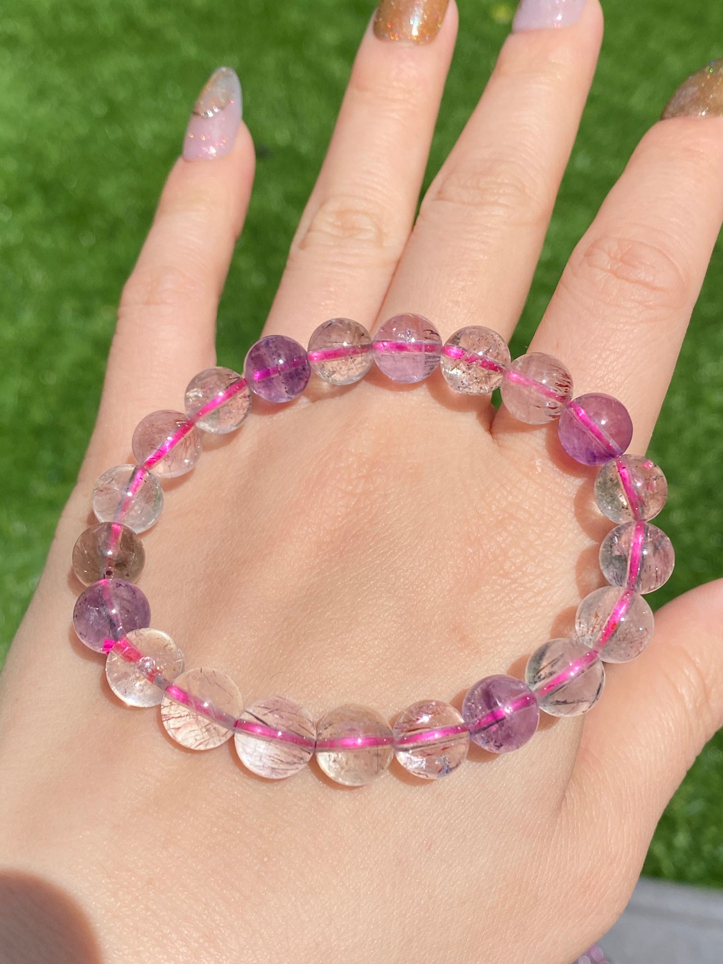 wholesale price 7mm/8mm/9mm High Grade Super Seven Super 7 round Bead Energy Healing Bracelet,gift for her,gift for him