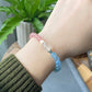 Natural High Grade Strawberry Quartz, Aquamarine,Rabbit hair Rutilated Quartz color block Two tone Butterfly Bracelet 6-7MM