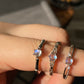 Top Gem Grade India Rainbow moonstone Sterling silver adjustable Ring