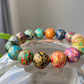 Museum of Art China lacquer Coated on black ebony and mother of pearl Bead Bracelet 12mm+，gift for her, gift for mom,gift for wife