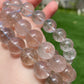 AAAA+ Natural super clear Rutilated Quartz，silky Rutilated smooth round bead bracelet gift for her, gift for mom