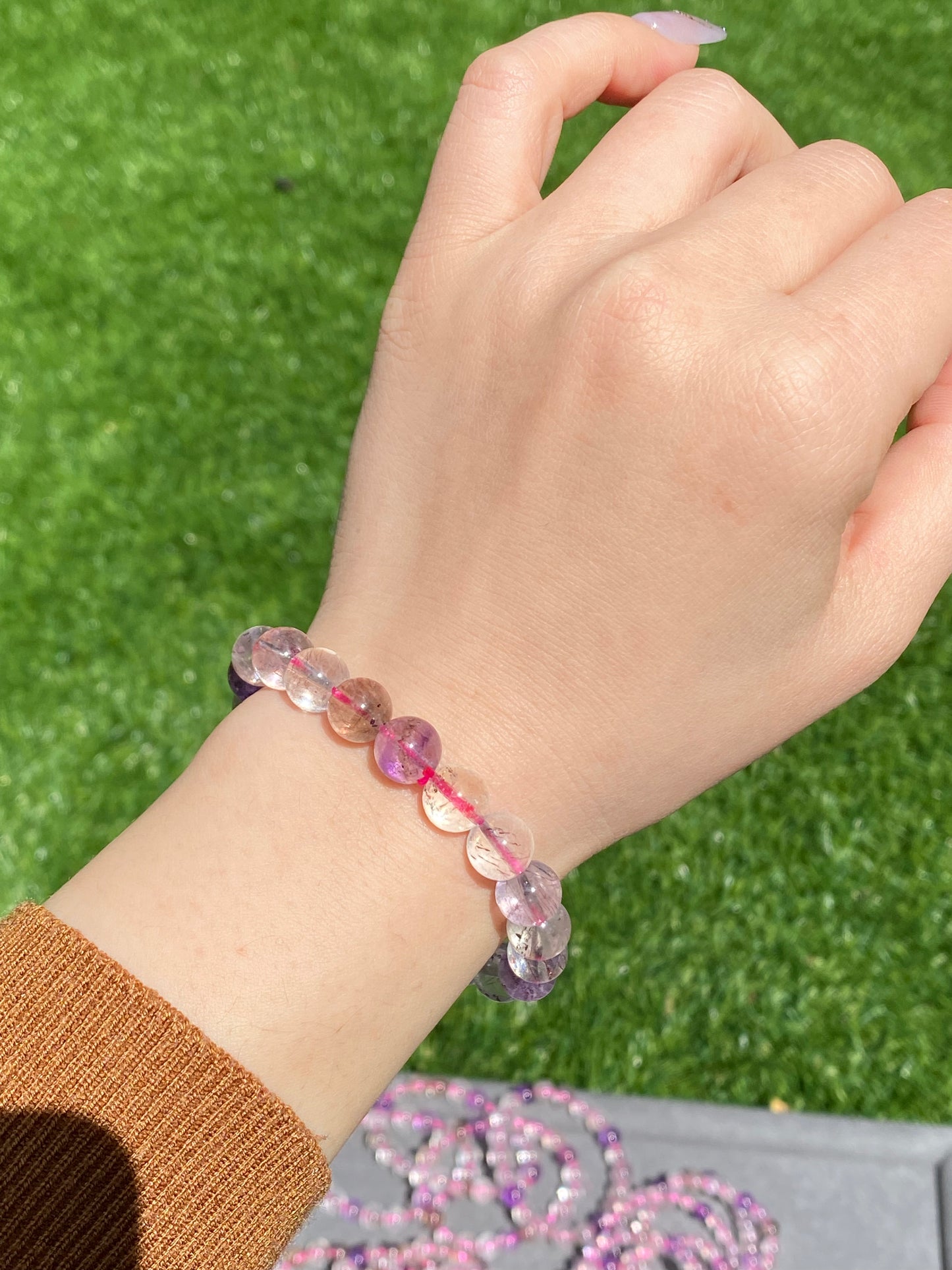 wholesale price 7mm/8mm/9mm High Grade Super Seven Super 7 round Bead Energy Healing Bracelet,gift for her,gift for him