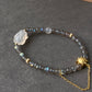 Natural High grade Rainbow Fire Labradorite with hand carved agate bunny ,rabbit Bead Bracelet,gift for her,Bridesmaid Gifts