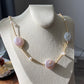Natural freshwater pearls,baroque metal white blue gum shape  multiple use Necklace,handmade necklace