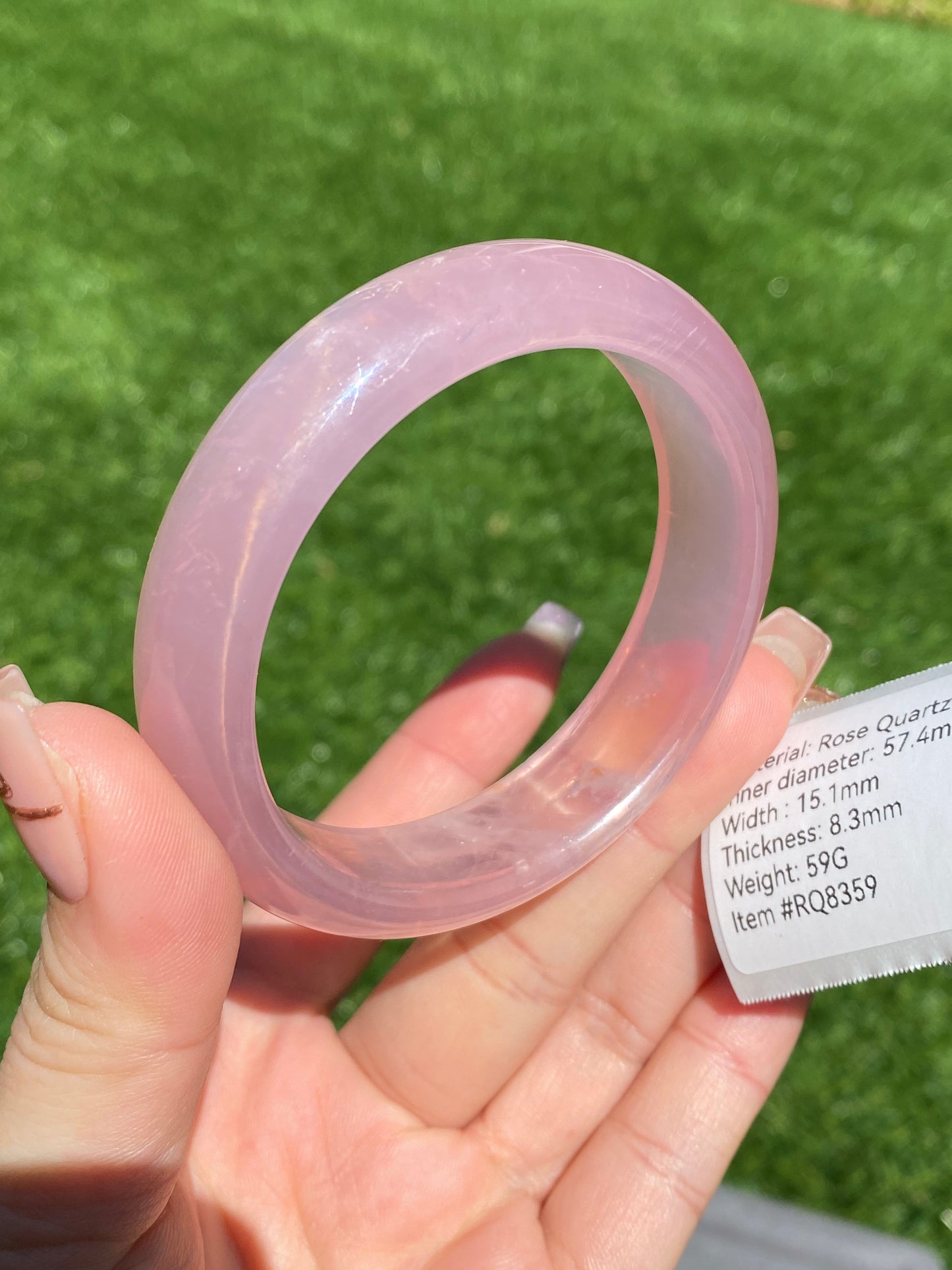 TOPPEST Silky Fire illuminate Rose Quartz Bangle Bracelet,gemstone Rose Quartz Crystal Bangle,gift for her,gift for Mother,Lover