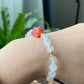 Natural Sri Lanka Moonstone with yanyuan Agate rabbit, bunny Moon chain Bead Bracelet,gift for her,gift idea