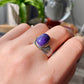 Natural High Grade Purple Pink Sugilite Mid Century Modern Vintage Sterling silver 14K Gold Adjustable Ring