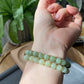 Natural Myanmar Green Jadeite，Nephrite Jade smooth round bead Bracelet,handmade bracelet 8mm+