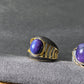 Natural High Grade Purple Pink Sugilite Mid Century Modern Vintage Sterling silver 14K Gold Adjustable Ring