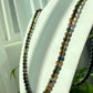 AAAA Grade Gradient Black rose Tourmaline smooth round beaded necklace include Blue 5mm+