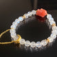 Natural Sri Lanka Moonstone with yanyuan Agate rabbit, bunny Moon chain Bead Bracelet,gift for her,gift idea