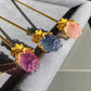Natural FLuorite Hand craved Rose flower bud Shape Hairpin with Dangle Drop,Fluorite Crystal