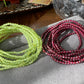 3mm+ Natural Faceted diamond Cut Gemstone,Prehnite,Garnet,super shinning Fire illuminate,Triple Wrap Bracelet,Long necklace