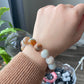Natural cherry blossom Sakura agate smooth round flower agate grade AAA bead bracelet