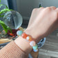 Natural cherry blossom Sakura agate smooth round flower agate grade AAA bead bracelet