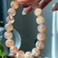Rare High Grade Natural Sakura Agate,Cherry Blossom Flower Agate Round Bead  bracelet,Valentine's Day Gift