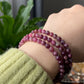 5mm Natural Ruby Red Tourmaline Round Beaded Crystal Bracelet