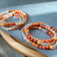 6MM/21.25 Inches Long Natural Red Rutilated Quartz Gradient Change,Rabbite Hair Crystal Round Beaded triple Wrap Bracelet,Necklace