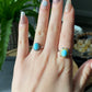 Genuine Natural Larimar Raw Larimar statement gemstone oval shape Sterling Silver women men ring