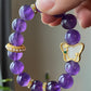 Natural Amethyst design with butterfly handmade bracelet,custom bracelet，gift for her