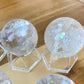 Natural Rainbow in Quartz White Rock Crystal Ball, Crystal point,  White Azeztulite Quartz  Mineral Specimen,Divination sphere Ball