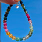 Rare Find High Grade  color standard irregular nuggets watermelon Rainbow Tourmaline Bead Bracelet 6mm,sterling silver,gift for herm