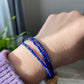 Natural Faceted Gemstone,Green Diopside,Tourmaline,Peridot,lapis lazuli,South Red Agate,Triple Wrap Bracelet,Long necklace